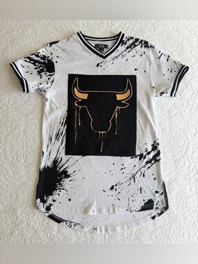 Bare Fox Kings Chicago Bulls T-shirt Youth XL(Mens S) Paint Splatters Streetwear